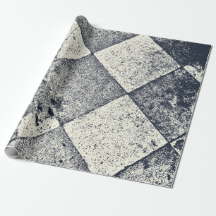 Vintage Harlequin-inspirierte Schwarz-Weiß-Textur Geschenkpapier