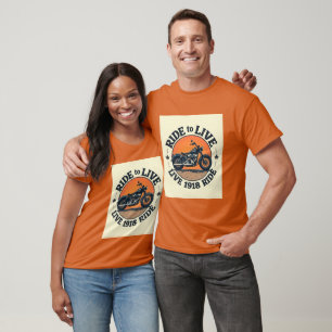"Vintage Harley-Inspirred Ride to Live 1918 T-Shir T-Shirt
