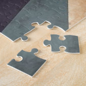 Vintage Harmony in Blau | Retro geometrisches Puzz Puzzle (Seite)