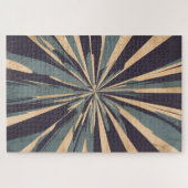 Vintage Harmony in Blau | Retro geometrisches Puzz Puzzle (Horizontal)
