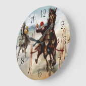 Vintage Harness Racing Große Wanduhr (Winkel)