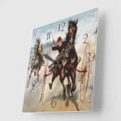 Vintage Harness Racing Quadratische Wanduhr (Winkel)
