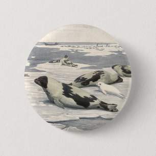 Vintage Harp-Siegel von Louis Futes Button