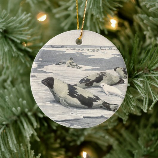 Vintage Harp-Siegel von Louis Futes Keramikornament (Baum)