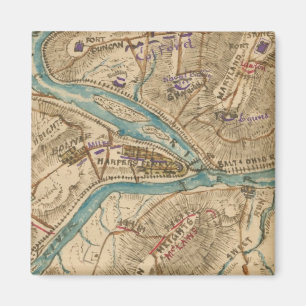 Vintage Harpers Ferry Civil War Map 1862 Magnet