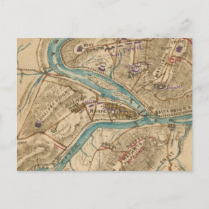 Vintage-Harpers-Ferry-Landkarte des Bürgerkriegs ( Postkarte