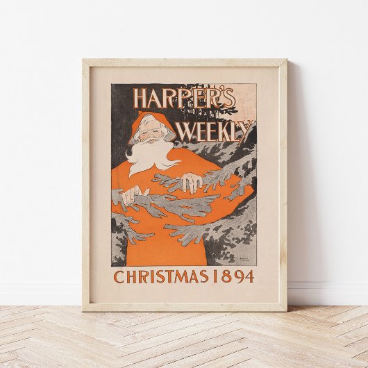 Vintage Harper's Weekly Christmas 1894 Poster