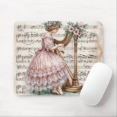 Vintage Harpist-Musik Mousepad (Mit Mouse)