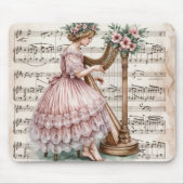 Vintage Harpist-Musik Mousepad (Vorne)