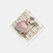 Vintage Harpist-Musik Serviette (Ecke)