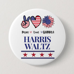 Vintage-Harris-und-Walz-2024-Wahl-T-Shirt Button