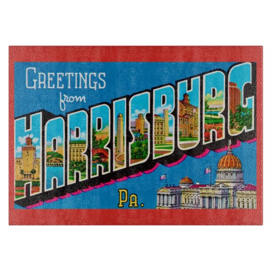 Vintage Harrisburg PA  Schneidebrett (Vorderseite)