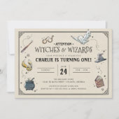 Vintage Harry Potter Einladung zum ersten Geburtst (Vorderseite)