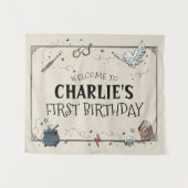 Vintage Harry Potter Erster Geburtstag Wandteppich (Vorderseite (Horizontal))