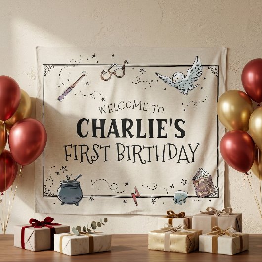 Vintage Harry Potter Erster Geburtstag Wandteppich