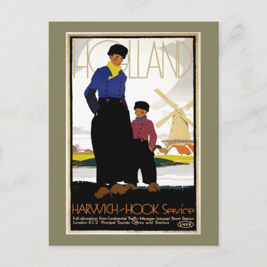 Vintage Harwich- Hook-Reise Postkarte (Vorderseite)