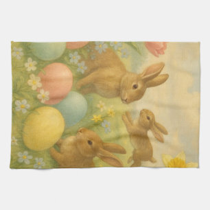 Vintage-Häschen/Osterhase Osterei/Frühling Geschirrtuch