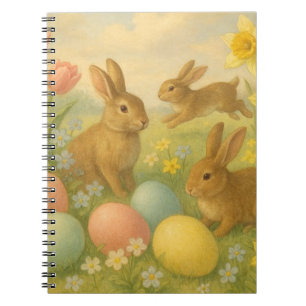Vintage-Häschen/Osterhase Osterei/Frühling Notizblock