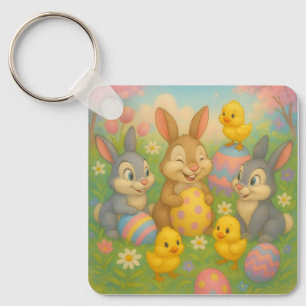 Vintage-Häschen/Osterhase Osterei/Frühling Schlüsselanhänger