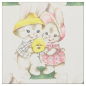 Vintage Häschen Ostern Stoff (Nahaufnahme)