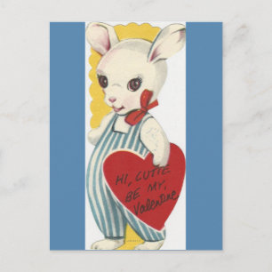 Vintage-Häschen-Valentinstag Feiertagspostkarte