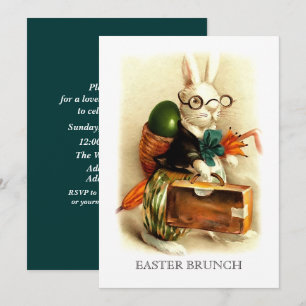 Vintage-Hase benutzerdefiniertes Osterbrunch Einladung