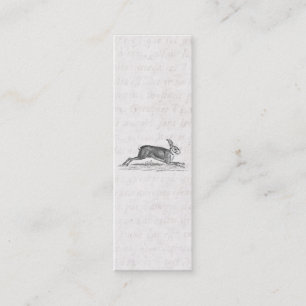 Vintage Hase-Häschen-Kaninchen 1800s Illustration Mini Visitenkarte