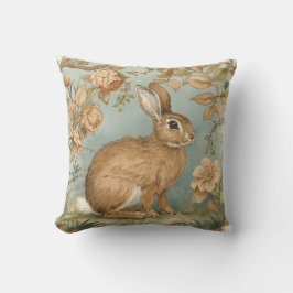 Vintage-Hase, Kaninchen-Hase, Blumenmuster, Retro Kissen