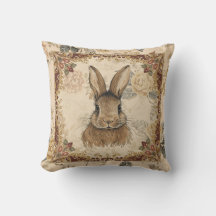Vintage-Hase, süßer Hase mit Blumenmuster