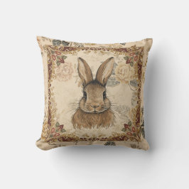 Vintage-Hase, süßer Hase mit Blumenmuster Kissen