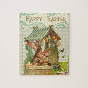 Vintage-Hase und Osterei Puzzle