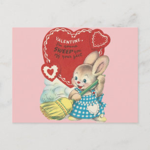 Vintage Hase zum Valentinstag mit weitem Schwung Feiertagspostkarte
