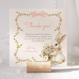 Vintage-Hasen-Baby-Shower-Dankeskarten Dankeskarte