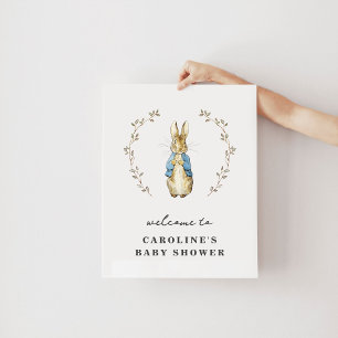 Vintage-Hasen-Baby-Shower-Willkommensposter Poster
