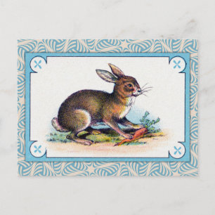 Vintage-Hasen-Druck Postkarte