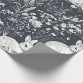 Vintage-Hasen-Frühlings-Toile-Muster Geschenkpapier (Ecke)