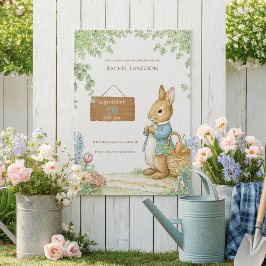 Vintage-Hasen-Garten-Baby-Party Einladung