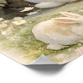 Vintage-Hasen-Gartenillustration | Cottagecore Poster (Ecke)
