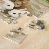 Vintage-Hasen-Gartenillustration | Cottagecore Puzzle (Seite)