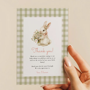 Vintage-Hasen-Gingham-Baby-Party Dankeskarte