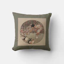 Vintage-Hasen-Kunst in Salbeigrün + Beige Cottagec