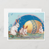 Vintage Hasen mit Ostereiern Postkarte (Vorne/Hinten)
