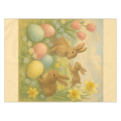 Vintage-Hasen-Oster-Ei/Frühling  Tischdecke (Vorderseite (Horizontal))
