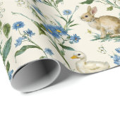 Vintage Hasen | Oster-Geschenkpapier Geschenkpapier (Rolleneckpunkt)