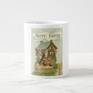 Vintage-Hasen-Osterhasen-Malerei-Eier-Niedlich Jumbo-Tasse