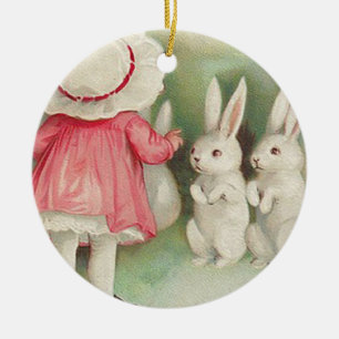 Vintage Hasen Ostern Gruß Keramik Ornament