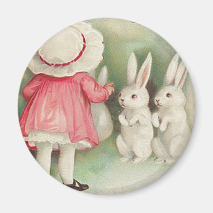 Vintage Hasen Ostern Gruß Magnet