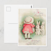 Vintage Hasen Ostern Gruß Postkarte (Vorne/Hinten)