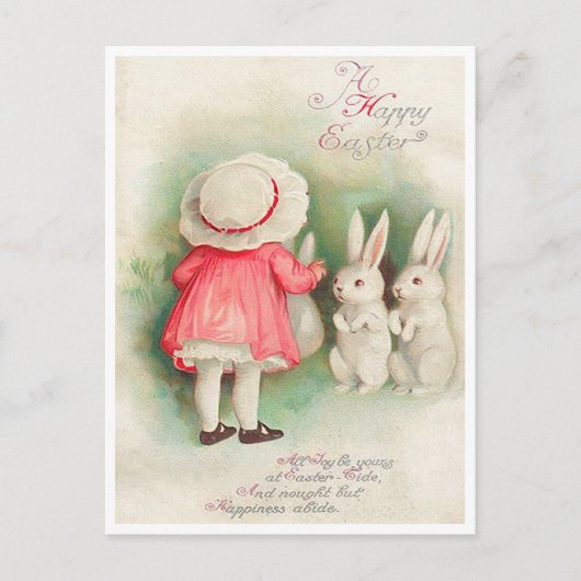 Vintage Hasen Ostern Gruß Postkarte (Vorderseite)