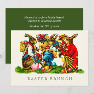 Vintage-Hasen Ostersonntagsbrunch Einladung